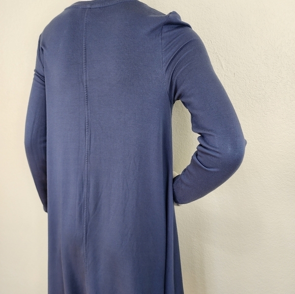 Loft Lounge Blue Long Sleeve Swing Dress Size M - Picture 6 of 12